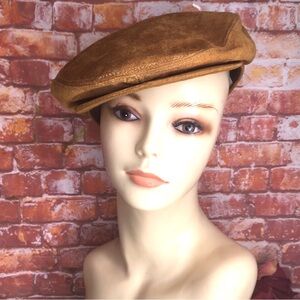 Vintage MCM Seifter Associates Tan Suede Newsboy Cabbie Hat
